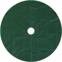 Clear-Cut circular landscape tarp wrapped around shrub base